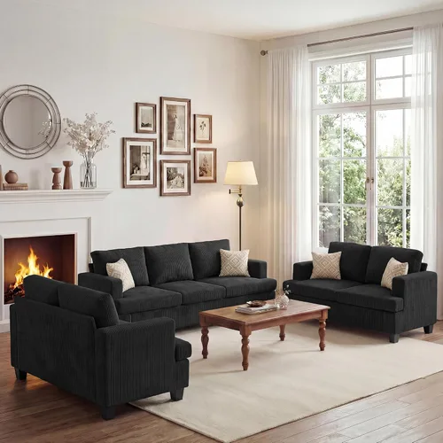 Miniatura 12 de Apicizon Cloud Couches Juegos de Muebles para Sala de Estar, Juego de Sofá Loveseat de 2 Plazas y Sofá de 3 Plazas para Dormitorio, Cómodo Sofá Cama