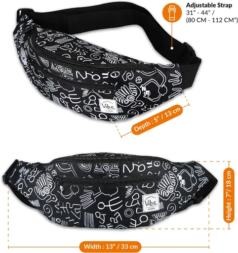 Miniatura 3 de Riñonera Vibe Festival Gear para hombre y mujer, muchos estampados, negro holográfico, plateado, dorado, bonita riñonera para festival rave