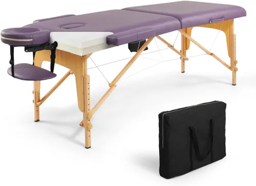 CAPHAUS Mesa de masaje de espuma viscoelástica de 84 pulgadas, cama de masaje plegable y portátil de 28 pulgadas de ancho, cama de salón facial,