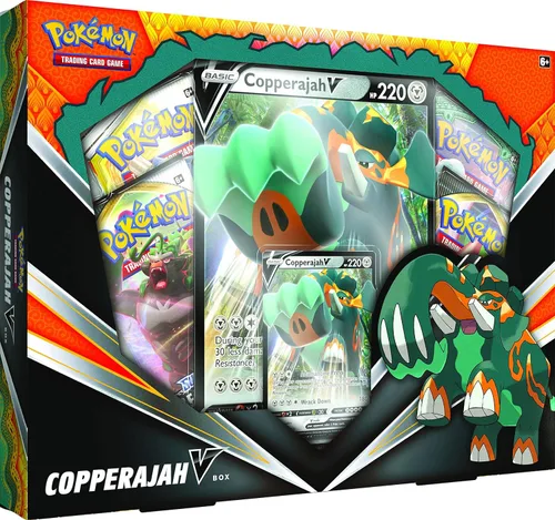 Miniatura 2 de Pokemon TCG - Copperajah V Box 1 Tarjetas aluminio 4 Booster Packs Tarjetas originales