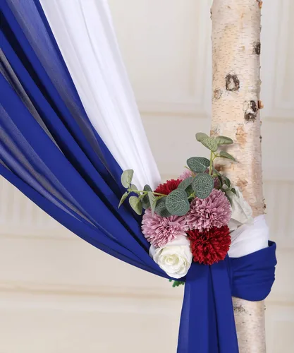 Miniatura 7 de 2 paneles de gasa cortinas de tela para bodas, paneles de cortina de telón de fondo, decoración de ceremonia de recepción
