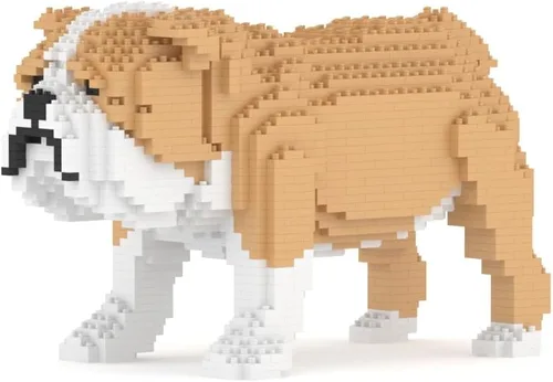 JEKCA Bulldog inglés 01S-M03 | Bloques de construcción de plástico para perros | Edad 14+ Marrón claro