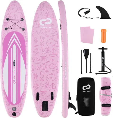 Miniatura 11 de Goplus Tabla de remo inflable de pie, 10 pies/10.5 pies/11 pies con paquete de accesorios, paleta ajustable, bolsa de transporte, aleta, bomba