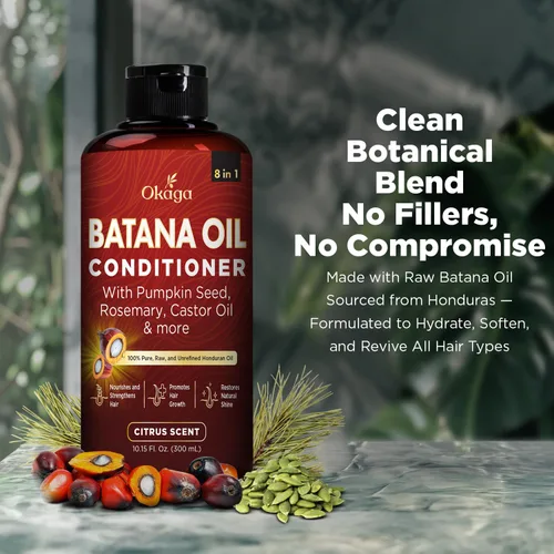 Miniatura 2 de Acondicionador de aceite de batana para el crecimiento del cabello, jugo de hoja de aloe vera, biotina, batana hondureña, jojoba, argán, semillas