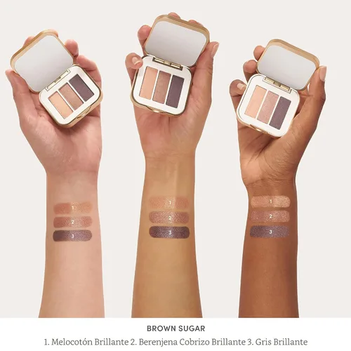 Miniatura 4 de Sombra de ojos PurePressed triple de jane iredale, color mineral altamente pigmentado, fórmula de larga duración y resistente a arrugas, segura