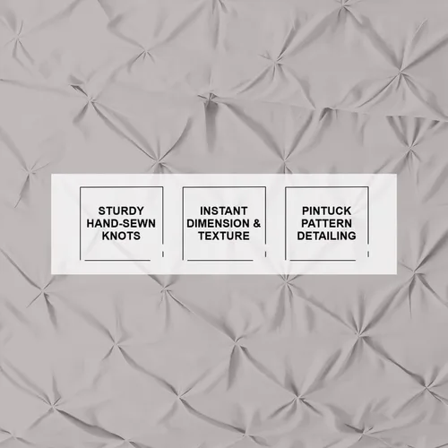Miniatura 15 de Kotton Culture 1 Pc Twin/Twin XL Size Pinch Pleated - Pintuck Duvet Cover Only - 100% Egyptian Cotton Sateen -1000 TC Luxury Comforter Cover-Zipper