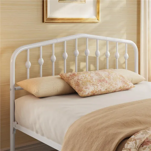 Miniatura 4 de Yaheetech Marco de Cama de Metal Tamaño Queen Plataforma de Cama de Metal con Cabecera/Piecera de Estilo Victoriano/Fácil Montaje/No Necesita blanco