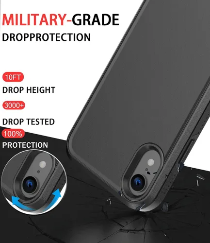 Miniatura 2 de Diverbox Funda para iPhone XR [Protector de Pantalla de Vidrio Templado] [A Prueba de Golpes] [A Prueba de Caídas] Funda de Teléfono de Protección