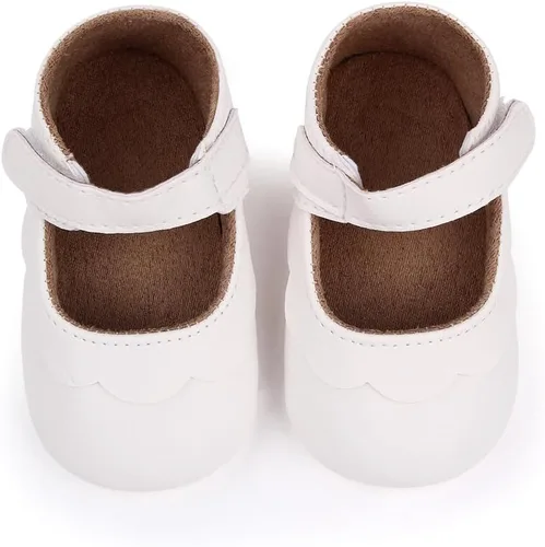 Miniatura 5 de Infant Baby Girls Mary Jane Shoes Non-Slip Rubber Sole Ballet Slippers Princess Dress Wedding Shoes Newborn Crib Shoes
