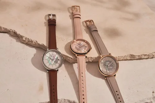 Miniatura 2 de Fossil Reloj Jacqueline de cuarzo de acero inoxidable y cuero para mujer, Jacqueline ES5207 - Reloj de 3 manecillas