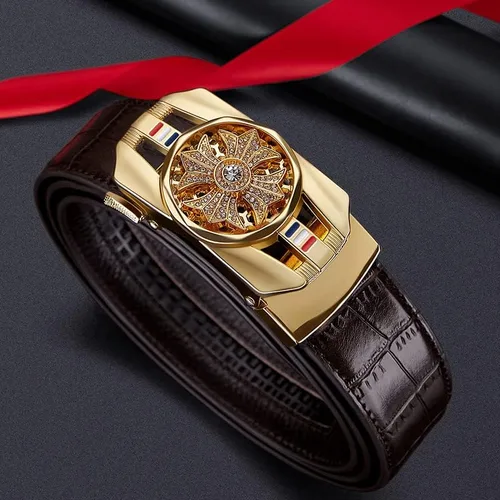 Miniatura 4 de VANNANBA Ratchet Leather Belt for Men,Fashion Belt Men Automatic Buckle,with Elegant Gift Box