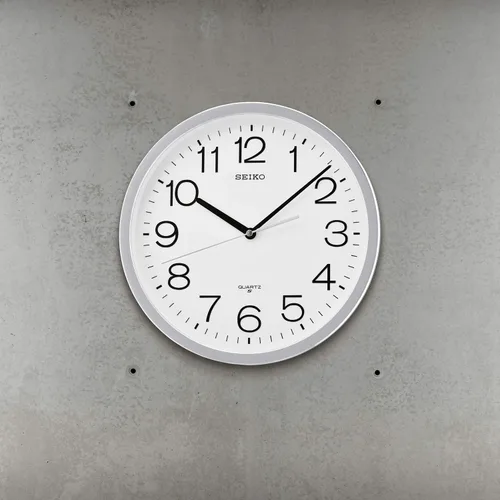 Miniatura 4 de SEIKO Reloj de pared clásico numerado de 12 pulgadas, plateado