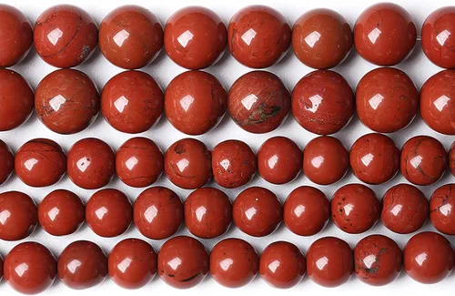 Miniatura 77 de 36 cuentas de calcedonia de jade rojo natural de 25/64 pulgadas (0.394 in), redondas sueltas, piedras preciosas energéticas curativas, para hacer