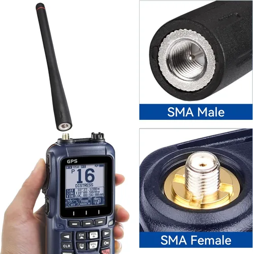 Miniatura 4 de Bingfu Antena de radio VHF marina de mano VHF 136-174MHz pato de goma SMA antena macho para horizonte estándar HX210 HX870 HX890 HX300 HX380 HX40