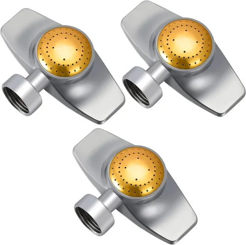 Miniatura 8 de Riakrum 1 paquete de rociadores de metal de 360 grados, rosca interna de 3/4 pulgadas, patrón circular ajustable con flujo de agua suave para patio