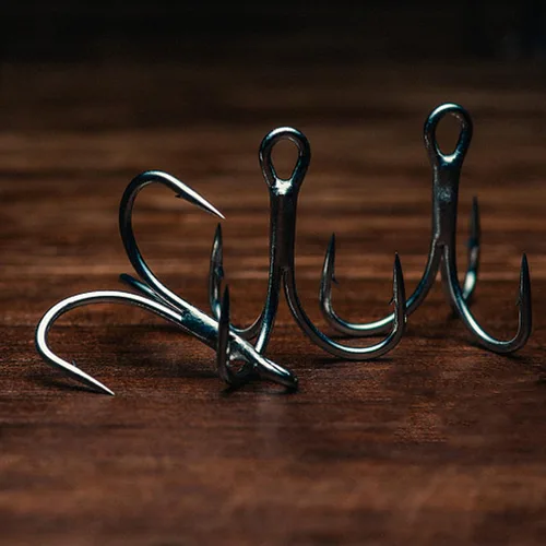 Miniatura 6 de Treble Fishing Hooks, 110pcs Super Sharp Triple Fish Hook Classic Round Bend High Carbon Steel Treble Hooks Barbed for Catfish Bass Trout Freshwater