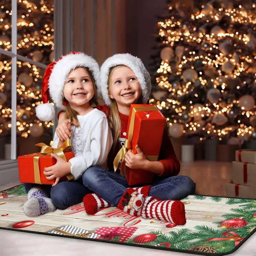 Miniatura 5 de 2 tapetes de cocina de Navidad para piso, tapete antideslizante para decoración de cocina, juego de alfombras de cocina antifatiga con corredor