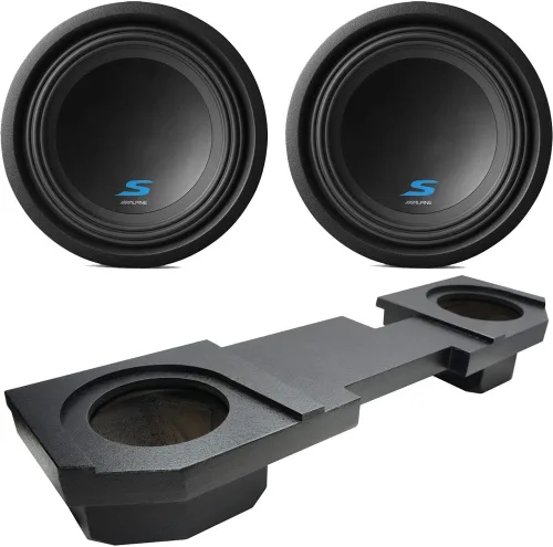 Miniatura 12 de Alpine S-W10D2 Compatible con Dodge Ram Quad o Crew Truck 2002-2018 Tipo S Dual 10" Rhino Coated Subbox Enclosure con amplificador S-A60M y kit