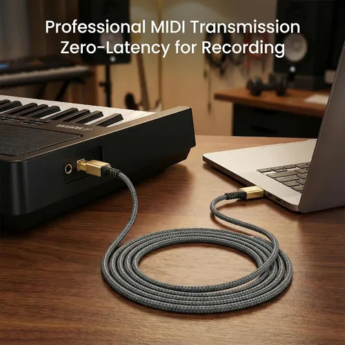 Miniatura 3 de Cable de impresora USB de 15 pies, cable de alta velocidad tipo A macho a B macho compatible con HP, Canon, Epson, Dell, Brother, Lexmark, Xerox