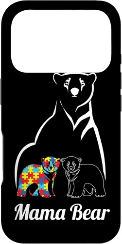 Miniatura 29 de Funda para iPhone 14 Pro Max para concientización sobre el autismo, mamá oso, mamá y niño