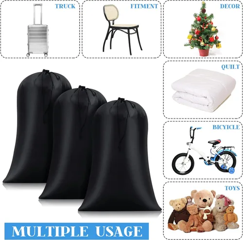 Miniatura 4 de Nuanchu 3 bolsas de lavandería extragrandes de 40 x 60 pulgadas, bolsa gigante de almacenamiento reutilizable multiusos para equipaje a prueba