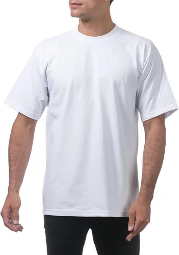 Miniatura 4 de Pro Club - Camiseta de manga corta para hombre, algodón pesado, cuello redondo