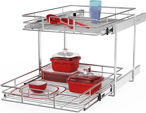 ROOMTEC Organizador individual extraíble de armario (17 pulgadas de ancho x 21 pulgadas de profundidad), organizador de especias de 2 niveles para