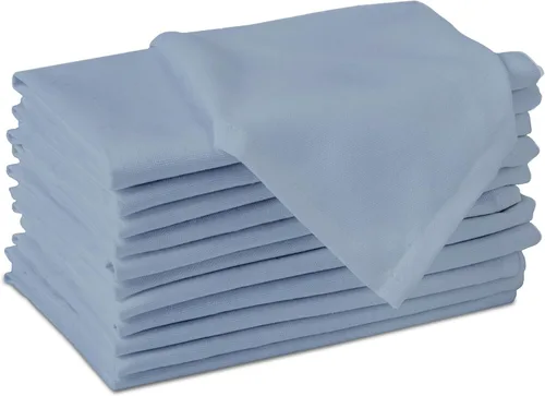 Miniatura 11 de Encasa XO Juego de 12 servilletas de tela color azul cobalto, 17 x 17 pulgadas, servilletas de cena de algodón de color sólido, servilletas de boda