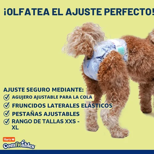 Miniatura 5 de Hartz Comfitables - Pañales desechables para perros, talla XXS, 42 unidades, ajuste cómodo y seguro, fácil de poner, pañal súper absorbente