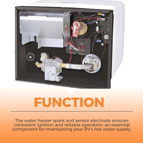 Miniatura 3 de 93868 Reemplazo del encendedor del calentador de agua para RV, electrodo de chispa y sensor, reemplazo de reparación de encendido de 2 puntas