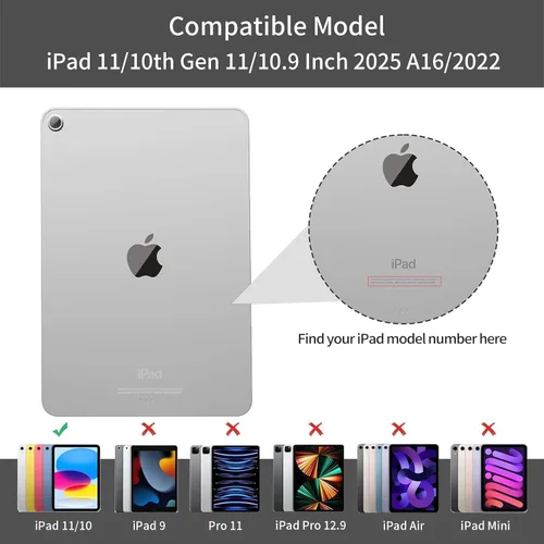 Miniatura 2 de Kenke Funda magnética desmontable para iPad A16/10ª generación de 11/10.9 pulgadas 2025/2022, funda magnética desmontable para iPad con soporte