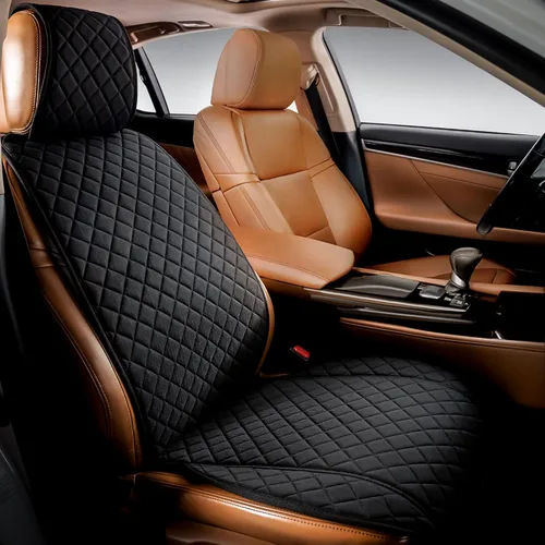 Miniatura 10 de IVICY Funda de asiento de automóvil de lino sintético para automóviles, duradera y antideslizante, fundas protectoras para asiento delantero