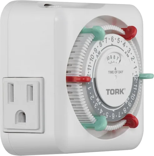 Miniatura 7 de NSi Industries TORK RTN312 temporizador mecánico de enchufe para interiores, resistente, de 15 A, con programación de 24 horas – con interruptores