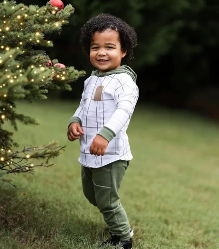 Miniatura 45 de Ropa de bebé niño 3 6 9 12 18 24M 3T Conjunto de pantalones con capucha patchwork sudadera con capucha pantalones de rayas traje de otoño invierno