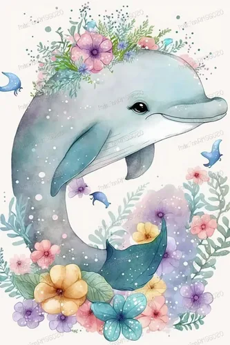 Flower Little Whale - Rompecabezas de 70 piezas, lindo rompecabezas de animales marinos para principiantes, cada pieza es única, el mejor regalo