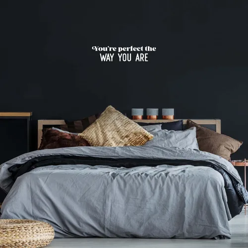 Miniatura 2 de Vinyl Wall Art Decal - You're Perfect The Way You are - 6.5" x 27" - Trendy Inspirational Positive Self Esteem Quote Sticker for Bedrrom Living Room