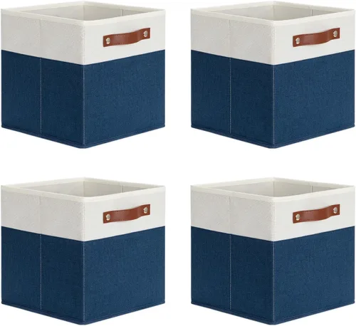 Miniatura 26 de DULLEMELO Cajas de almacenamiento para estantes, almacenamiento de armario, contenedores resistentes para organización del hogar para regalos