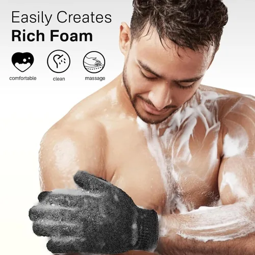 Miniatura 5 de Yiclick Guantes exfoliantes pesados, exfoliante corporal para baño y ducha, exfoliante corporal para removedor de piel muerta, esponja exfoliante