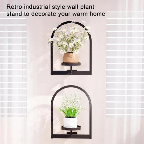 Miniatura 4 de Flenpptly Soporte para plantas de pared, maceta de pared para plantas de interior, estantes de ventana para múltiples plantas en interiores