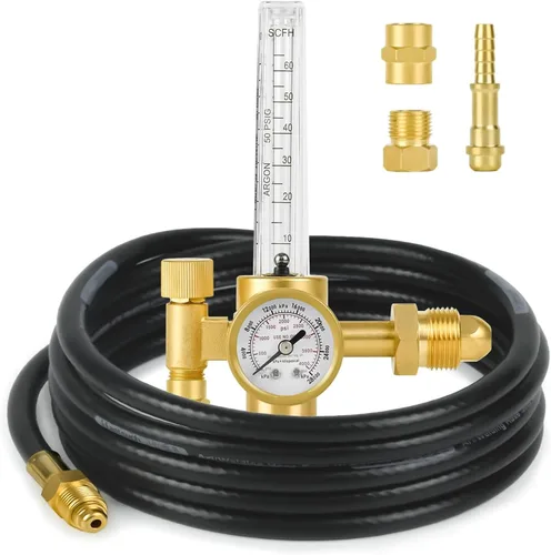 Regulador de argón de CO2 Medidor de flujo de argón Medidor de regulador de gas para soldadura Mig Tig con soldadura de manguera de gas de 10 pies