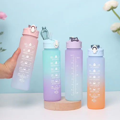 Miniatura 3 de Botella de agua deportiva de 22 onzas con popote, botellas de agua a prueba de fugas para hombres y mujeres, bebida para deportes, gimnasio al aire