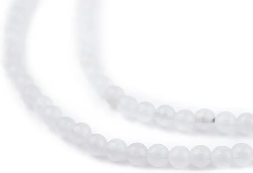Miniatura 113 de The Bead Chest Cuentas de Jade Blanco Mate Redondas (8mm): Piedra Preciosa Orgánica Redonda Esférica de Energía con Poder de Sanación para Hacer