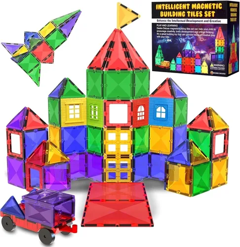 Bloques de construcción de azulejos magnéticos, juego de imanes educativos STEM para niños, creatividad, aprendizaje preescolar, juguetes