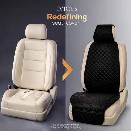 Miniatura 6 de IVICY Funda de asiento de automóvil de lino sintético para automóviles, duradera y antideslizante, fundas protectoras para asiento delantero de HYB