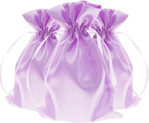 Miniatura 13 de Bolsas de regalo de satén dorado de 4" x 6" pulgadas, bolsas de joyería, bolsas de favor de boda con cordón, baby shower, Navidad, 50 por paquete