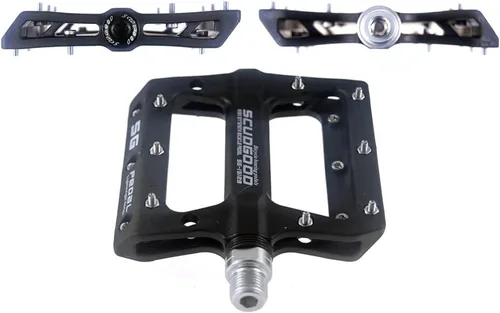 Miniatura 5 de UPANBIKE Pedales de bicicleta 3 pedales de rodamiento sellados 9/16 "husillo de fibra de nailon (poliamida) plataforma plana para MTB Mountain Bike