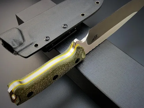 Miniatura 8 de Eafengrow EF143 Cuchillo de hoja fija con hoja de acero AUS-10, mango de Micarta, tanga completa, herramienta EDC, cuchillo recto para trabajo, Verde