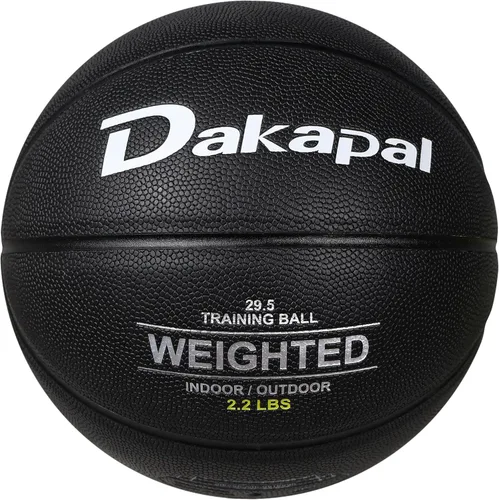 Miniatura 10 de Dakapal Weighted Heavy Training Basketball, Size 6/7 Black 2.2LBS/3LBS/3.3 LBS Weight PU Durable for Trainer and Dribbling Passing, Indoor and