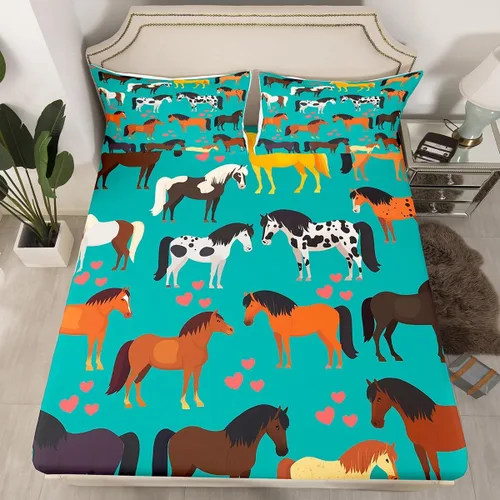 Miniatura 20 de Erosebridal Sábana bajera ajustable de vaquero, tamaño individual, desierto salvaje oeste americano, ilustración dibujada a mano, para decoración