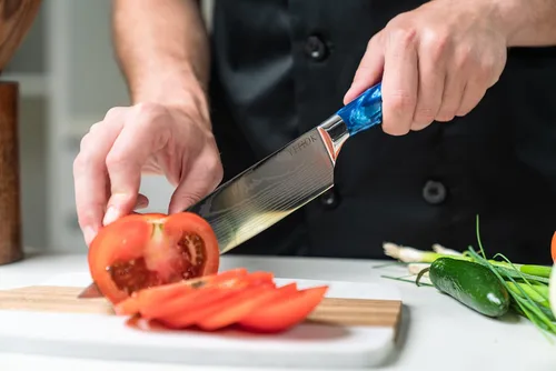 Miniatura 6 de Cuchillo de chef Cuchillo de cocina profesional de 8 pulgadas Acero inoxidable alemán de alto carbono Hoja ultra afilada y mango ergonómico